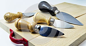 Set of knives for italian typical parmiggiano reggiano cheese