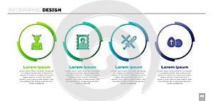 Set Krampus, heck, Christian icon, Crusade and Easter egg. Business infographic template. Vector