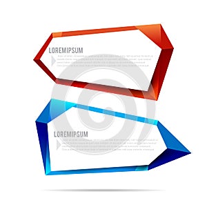 Set of label banner polygon element background colorful pattern