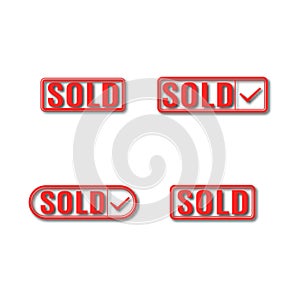 A set of label sold, vector illustration.