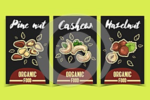 Labels Pine Nut Cashew Hazelnut