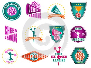 Set of labels, logos for cheerleading