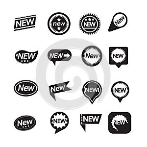 Set of labels New Icon for website and communication