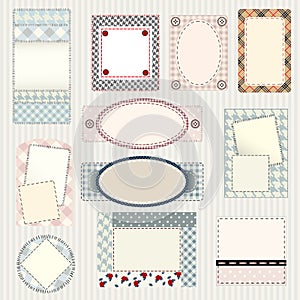 Set of labels quilting design
