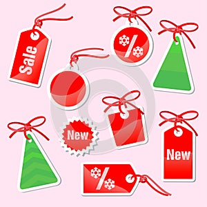Set of labels to Prenew Year's sale