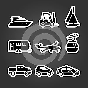 Set labels transport icons