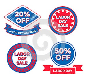 Set of Labor Day Sale Badges