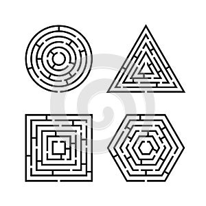 Set of Labyrinth Different Shapes for Game