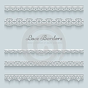 Set of lace borders