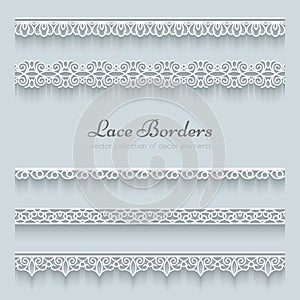 Set of lace borders