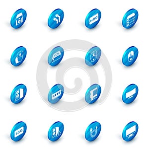 Set LAN cable network internet, Hard disk drive HDD, Server, Data, Web Hosting, Computer mouse, Case of computer, cooler