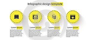 Set Laptop, MySQL code, Computer and Software. Business infographic template. Vector