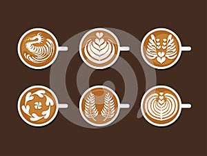 Set of Latte Art White Cup