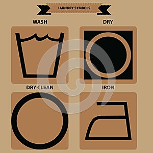 Set of laundry symbols