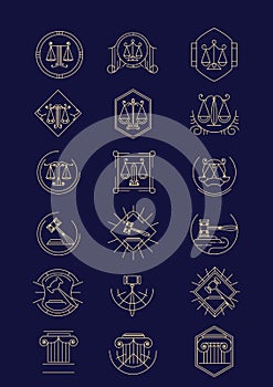 Set of law design icons