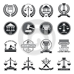 set of law logo element icons. Vector illustration decorative design