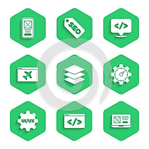 Set Layers, Front end development, UI or UX design, Website statistic, template, and icon. Vector