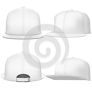 Set Layout of Male white rap cap.