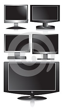 Set of lcd monitors