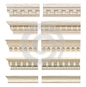 Set of ld classical marble cornices