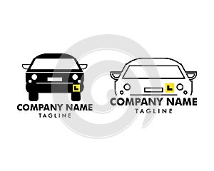 Set of Learner driver car icon vector illustration logo template