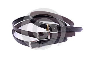 Set of Leather Belts isolated