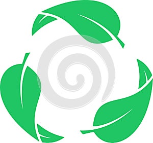 Set of leaves icons as a symbols of reduce, reuse, recycle