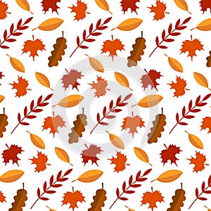 Set of leaves. Seamless pattern.