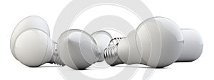 A set of LED efficiency energy light bulbs in various shapes and sizes. Power saving lamp. Stacked in a circle