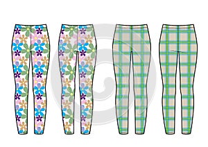 Set of leggins with print back and front.