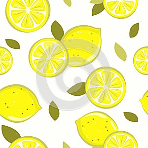 Set of lemon yellow pattern on white background