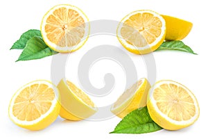 Set of lemons isolated on a white background