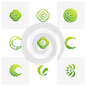 Set of Letter C logo icon design template elements, Initial C logo design concept - Vector