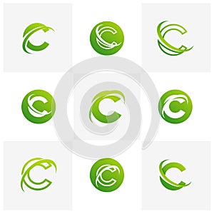 Set of Letter C logo icon design template elements, Initial C logo design concept - Vector