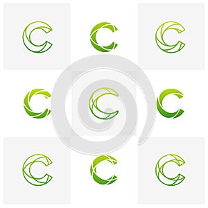 Set of Letter C logo icon design template elements, Initial C logo design concept - Vector