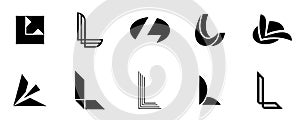 Set of letter L logo