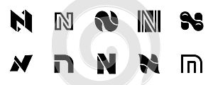 Set of letter N logo