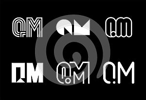 Set of letter QM logos