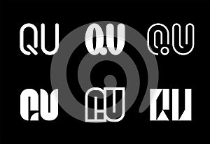 Set of letter QU logos