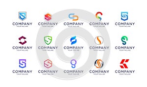 Set of Letter S logo collection template