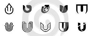 Set of letter U logo