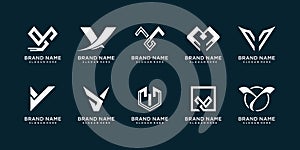 Set of letter Y logo collection with modern creative concept Premium Vector