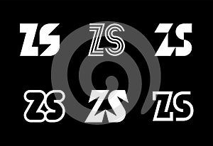 Set of letter ZS logos