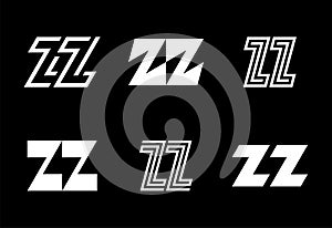 Set of letter ZZ logos