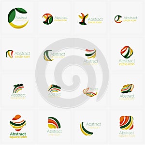 Set of light abstract geometric business company