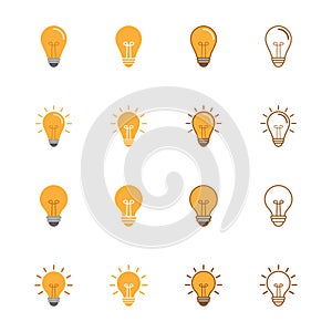 Set of Light bulb icon sign vector
