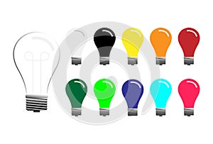 Set of light bulb icon vector. Light Bulb sign. Idea, solution. Vector illustration