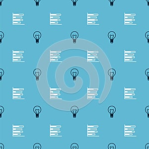 Set Light bulb and Pie chart infographic on seamless pattern. Vector