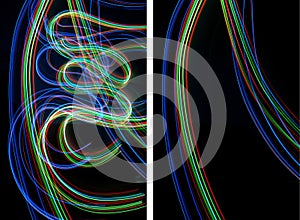 Set of light painting backgrounds