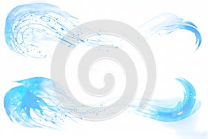 set of light swirl effects wizard spell on a white background.